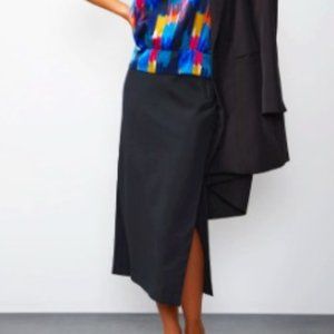 NWT!  Plus High Rise Side Slit Midi Skirt - Black - 18W
